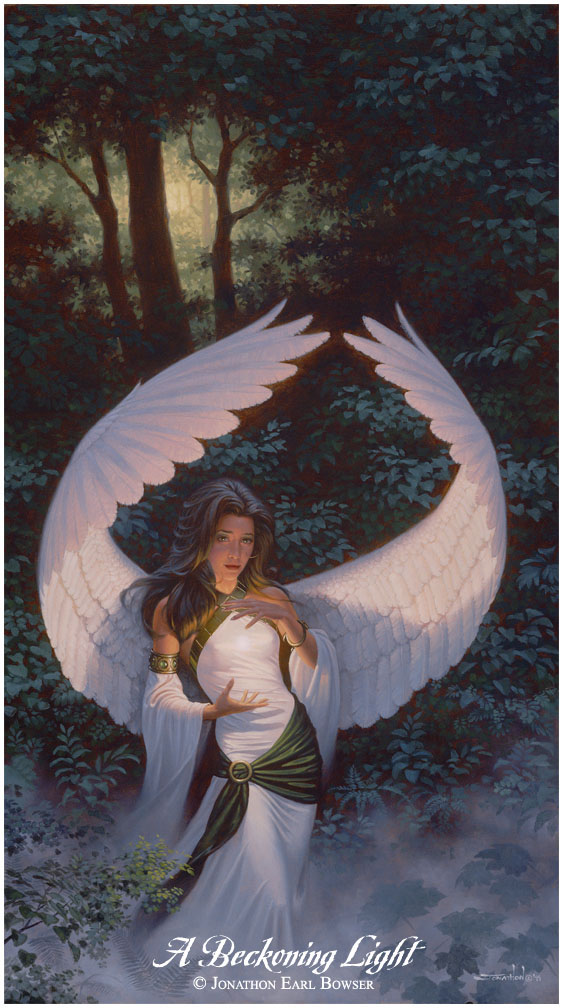 ...an oil painting of the LightBringer, the guide of Mysterious Crossings...