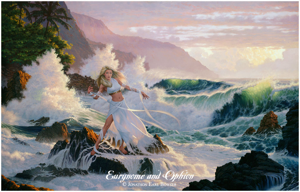 ...an oil painting of Gaia, the First Goddess, who enticed the Lord of the Ocean Deep to heave the Land from the Sea...